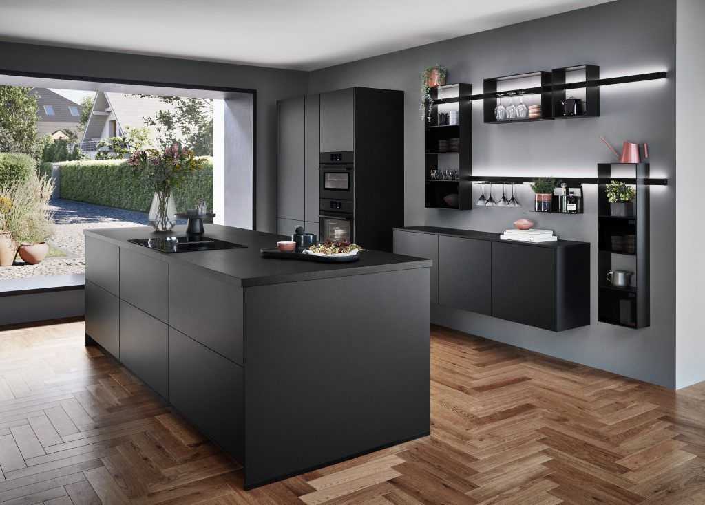 Touch bútorfront – szupermatt felület, visszafogott elegancia, Lacquered laminate black supermatt