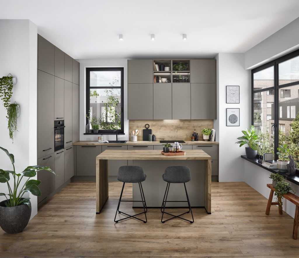 Laser bútorfront – modern, letisztult felület lézeres élzárással, Taupe grey