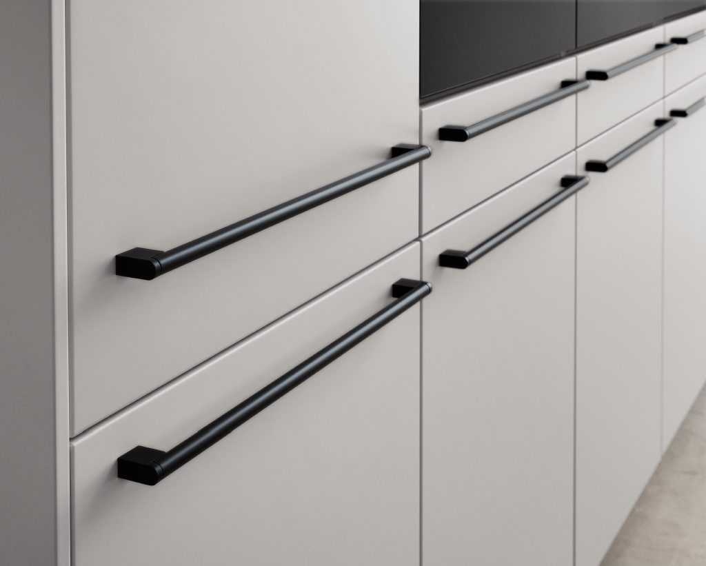 Softline bútorfront – lekerekített részletek, lágyabb karakter, Lacquer perfect honed satin grey