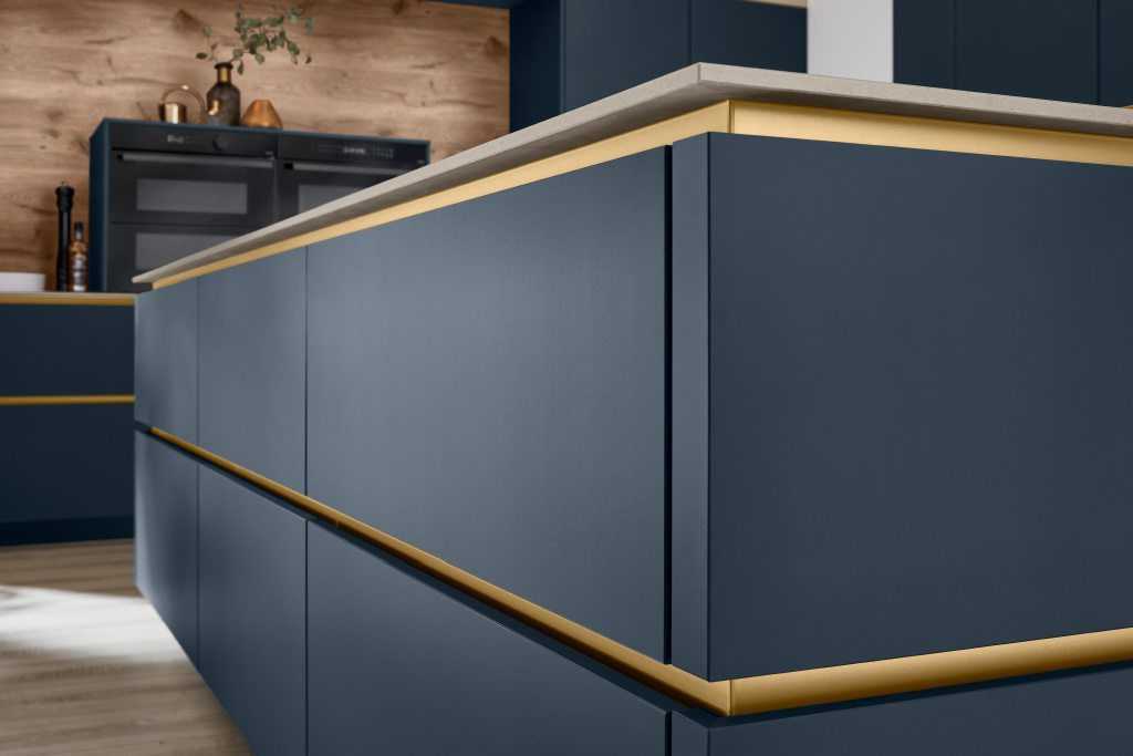 Easytouch bútorfront – ultramatt felület, ujjlenyomatmentes bevonat, Lacquered laminate Fjord blue ultra matt