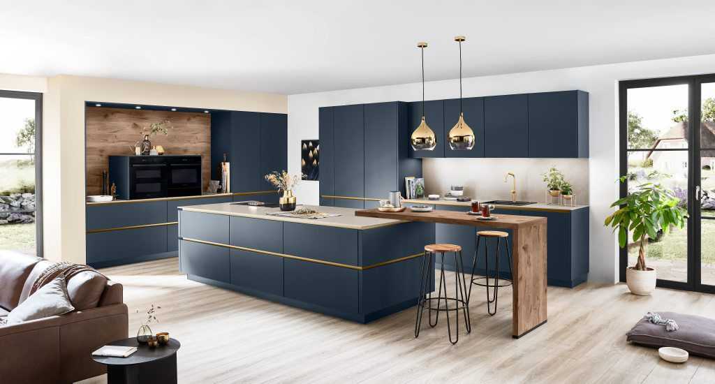 Easytouch bútorfront – ultramatt felület, ujjlenyomatmentes bevonat, Lacquered laminate Fjord blue ultra matt
